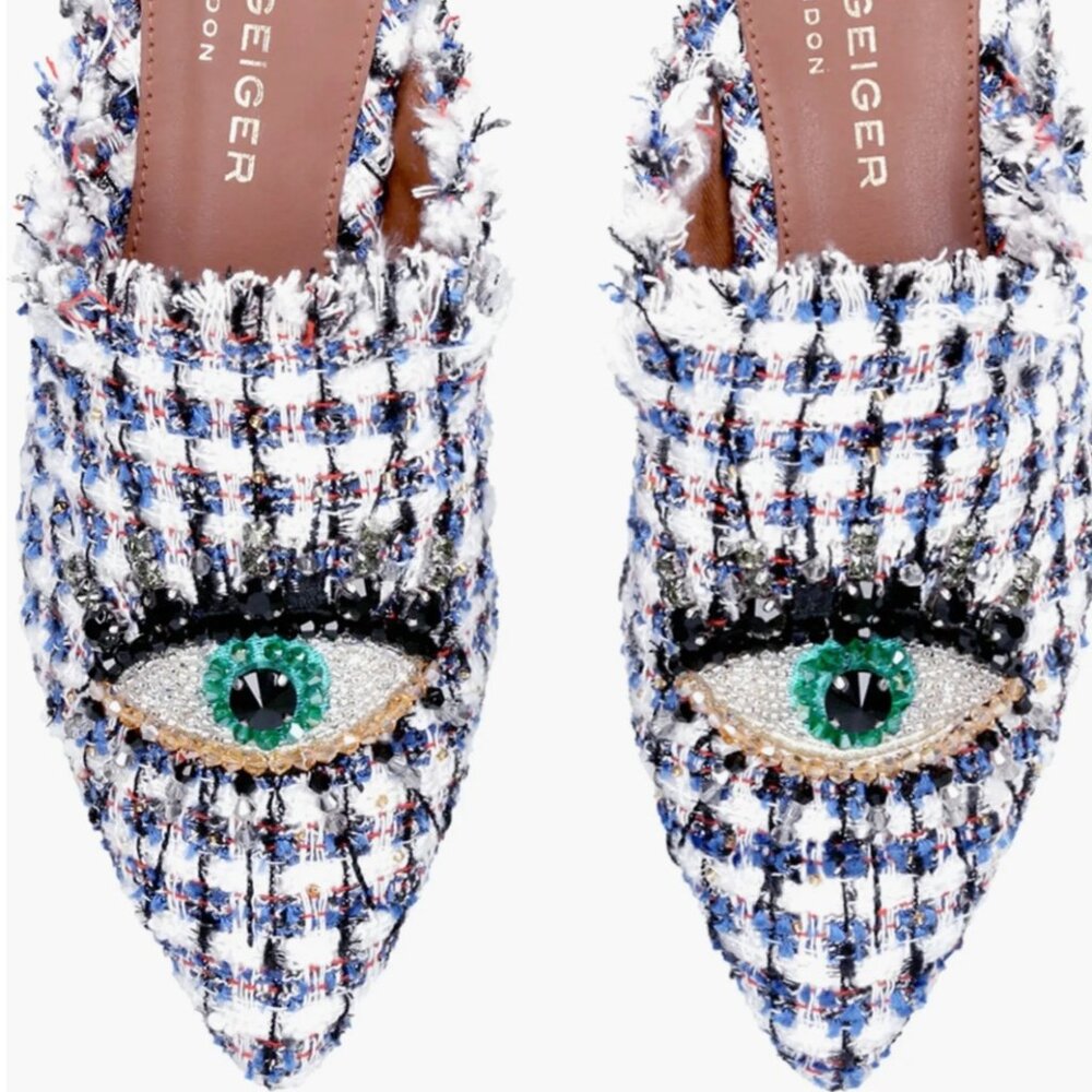Kurt Geiger Evil Eye 7.5 Tweed Slip-Ons